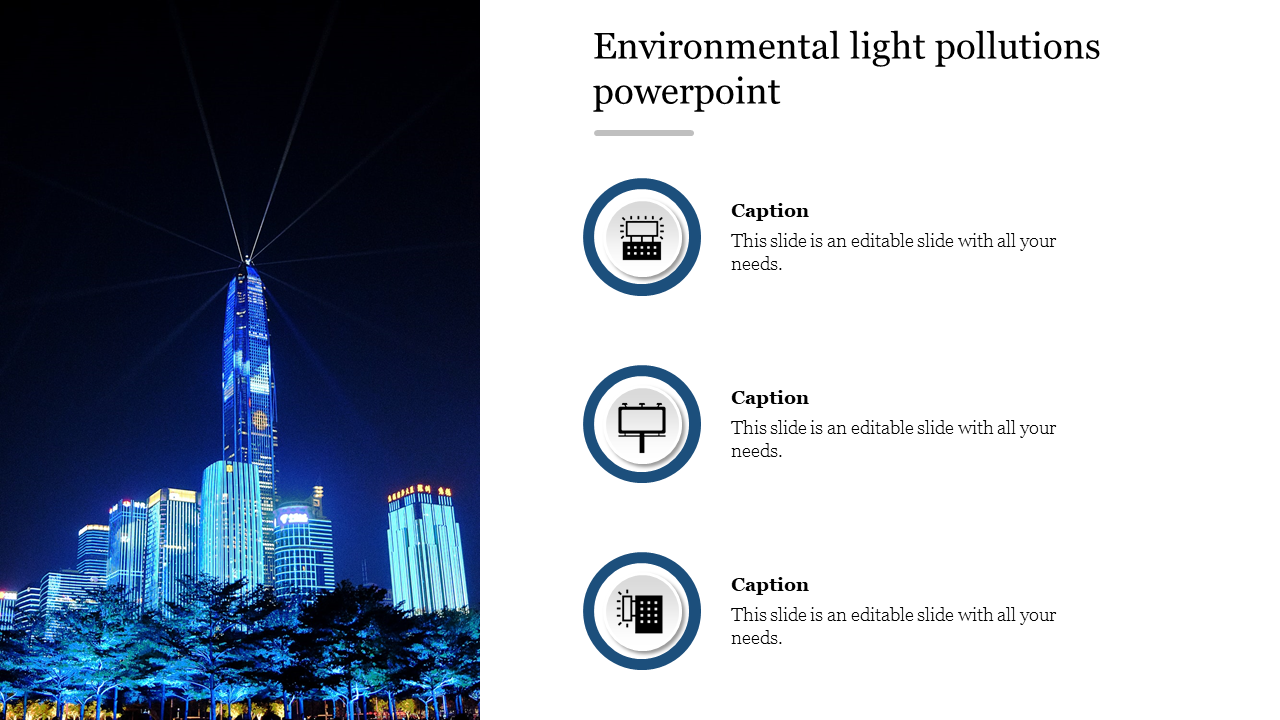 Environmental Light Pollutions PowerPoint Google Slides